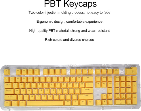 PBT Keycaps, 108 Keys P9 Mechanical Keyboard Key Backlit Key Character Translucent Key DIY Keycaps,for 61/64/87/104/108 Key Mechanical Keyboards(Y...