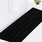 Striped Black Bathroom Rug Mat 20"x59" Ultra Soft, Non Slip Chenille Bath Rugs, Absorbent Plush Shaggy Bath Mats for Bathroom, Bedroom, Kitchen, S...