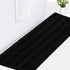 Striped Black Bathroom Rug Mat 20"x59" Ultra Soft, Non Slip Chenille Bath Rugs, Absorbent Plush Shaggy Bath Mats for Bathroom, Bedroom, Kitchen, S...