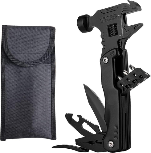 Camping Essentials Multitool Hammer Adjustable Wrench - TGGAML 14 in 1 Survival Gear Pliers Saw Bottle Can Opener Screwdriver Gift for Father Him ...