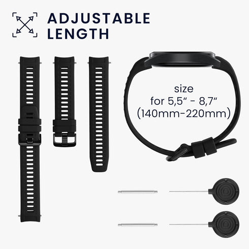 kwmobile Straps Compatible with Garmin Instinct 2 Solar/Instinct 2 Straps - 2x Replacement Silicone Watch Bands - Black/Grey...