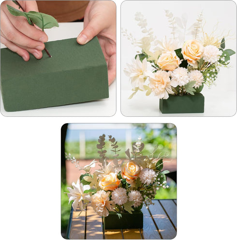 Crafare 6x3x2.5 Inch Wet Floral Foam Blocks Rectangle Small Size Foam Bricks for Fresh Artificial Flower Arrangements Wedding Centerpiece Party Ho...