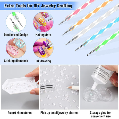B-7000 Clear Glue Adhesive for Crafting, Industrial Strength Semi Fluid B7000 Glue with Precision Applicator Tips, Art Dotting Stylus Pens for DIY...