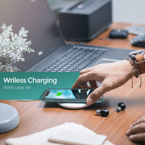 ORIbox Case Compatible with iPhone 12 pro max Case, Soft-Touch Finish of The Liquid Silicone Exterior Feels, Green...