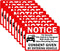 10-Pack Double Sided 3.5"x2.5" - Notice Vehicle is Equipped with Audio and Video Recording Devices Consent by Entering Car Sticker-Vinyl Decal, UV...