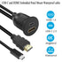 QIANRENON USB C&HDMI Threaded Flush Mount Waterproof Cable Adapter USB C 2.0+HDMI 1.4 Male to Female Panel Mount Extension Cable, 4K@60HZ, for Car...