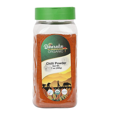 Dwaraka Organic - Chili Powder, 7oz, Healthy, Organic, Non GMO, All Natural...