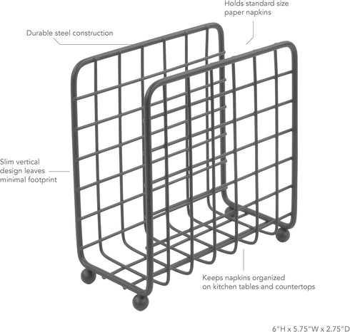 Spectrum Diversified Grid Napkin Holder, Industrial Gray...