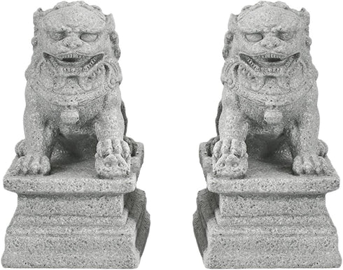 Asian Foo Dogs Lion Stone Statue,Pet Fish Tank Decor Mini Aquarium Decoration,Landscape Ornaments Accessories (Large)...