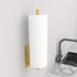 Paper Towel Holder Under Cabinet - Gold Paper Roll Holder Wall Mount, Stainless Steel, Self-Adhesive or Drilling, for Kitchen, Bathroom, RV...