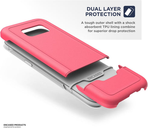 ENCASED Galaxy S8 Plus Case Pink (Rebel Armor) Heavy Duty Full Body Protection Cover (Samsung S8+)...