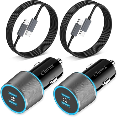 2 Pack 40W Fast USB C Car Charger Adapter for iPhone 15 Pro Max/Plus/Samsung Galaxy S24 Ultra/S23/S22 fe Car Phone Charger, Dual 20W PD Port Cigar...
