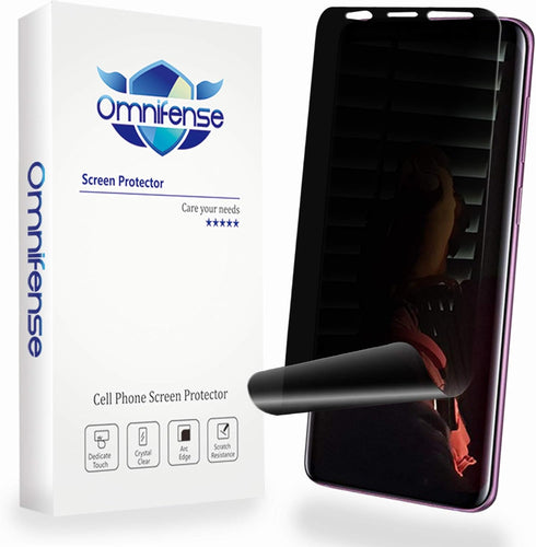 Galaxy S9 Plus Screen Protector Privacy 2-Way Anti Spy (2 Pack) Curve Fit Soft Film (NOT Tempered Glass) for Samsung S9+ with 1-Pack Back Skin Pro...