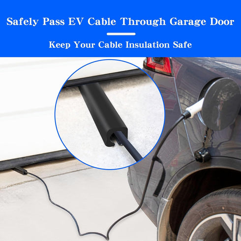 EV Charger Cable Protector, Garage Door Pass Through, Electric Car Charging Cable Protector, Heavy-Duty Soft Rubber, ID 15mm, for Tesla Gen 3 Wall...
