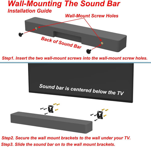 Sound Bar Wall Mount Brackets for Vizio Soundbar Wall Mounted Holders S3820W-C0 SB3851-C0 SB4051-D5 S5430W-C2 SB3651-E6 S2920W-C0 Mounting Bracket...