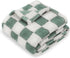 HOMRITAR Checkered Baby Blanket for Boys Sage Green Soft Fluffy Fuzzy Blankets with 3D Chessboard Grid, Warmer Comfort Reversible Lightweight Bed ...