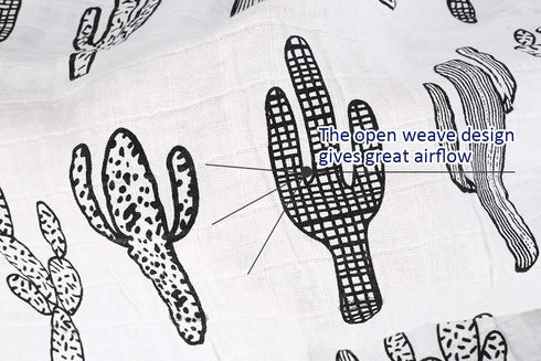 SANNIX Cactus Muslin Swaddle Blankets Cotton Baby Swaddle Wrap Floral Print Burping Cloth & Stroller Cover Baby Blanket...