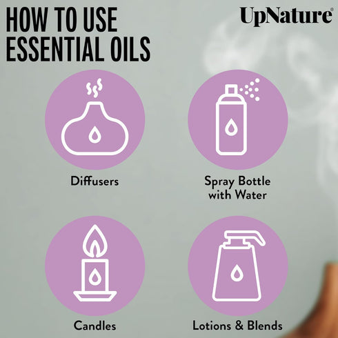 UpNature Lavender Essential Oil Pure - 100% Natural & Pure Lavender Oil - Essential Oils for Diffuser - Aromatherapy Oil - Massage...