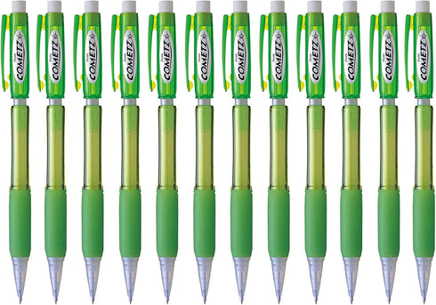 Pentel Cometz Automatic Pencil, 0.9mm, Light Green Barrel, Box of 12 (AX119K)...
