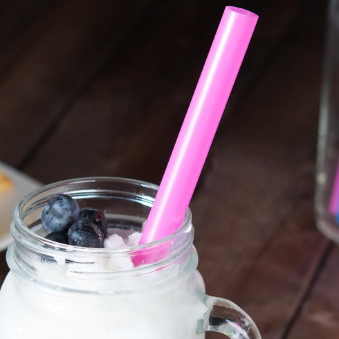 100 Extra Large Plastic Bubble Tea Smoothie Straws, 1/2" Wide X 8 1/2" Long Boba Straws...