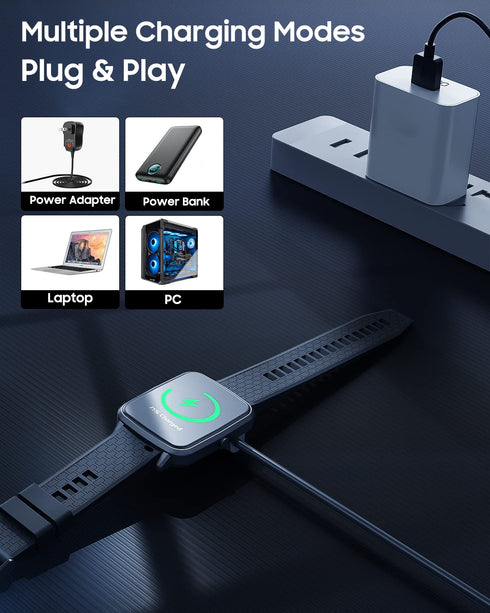 TiMOVO Charger Compatible with SW022/LW11/GTX Fitness/CXB01/Mugo Chalvh 1.69", Magnetic USB Charging Cable 3.3ft/100cm, Replacement Charging Power...