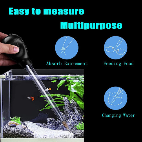 Aquarium Multifunction Dropper Pipette Manual Cleaner Water Changer Cleaning Tool Siphon Dropper Remover 30ml Coral Feeder Waste Cleaner for Fish ...