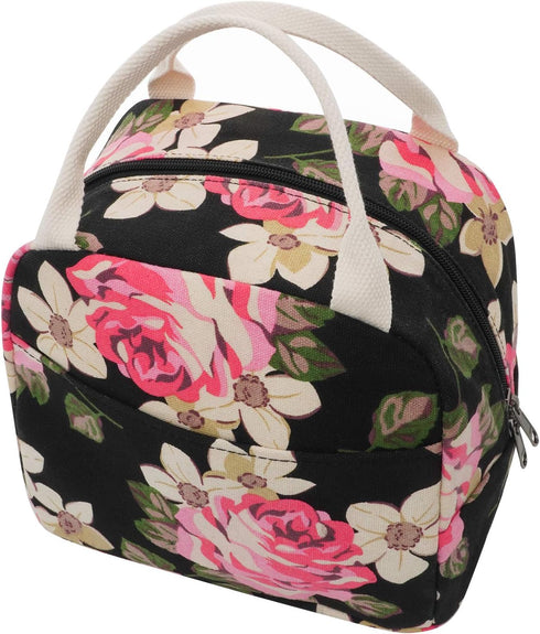 EurCross Work Lunch Bag for Women and Lidies,Trendy and Practical Floral Canvas Compact Lunch Tote Bento Box Bag...