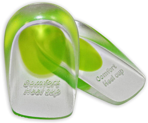 2 Pack - KidSole Shock Absorbing Lightweight Gel Heel Cups For Kid's With Sensitive Heels, Heel Spurs, Plantar Fasciitis, or Ankle Pain (Green Kid...