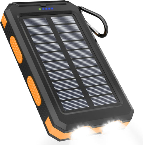 Solar Charger 20000mAh Power Bank Portable Solar Phone Charger, Camping Waterproof External Battery Charger for Cell Phone, 2 USB/LED Flashlight w...