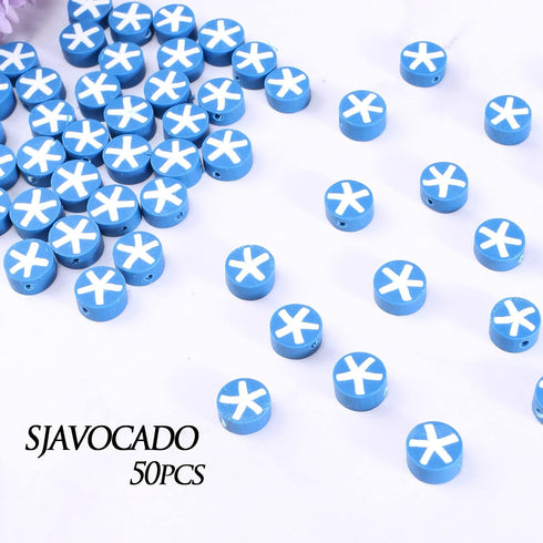 50pcs Mixed Polymer Clay Spacer Beads,10mm Colorful Polymer Clay Spacer Beads,for DIY Jewelry Bracelet, Earring, Necklace,Craft Making Supplies (B...