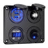 4 in 1 12V Outlet Charger Socket Panel, 36W Power Dual QC 3.0 USB Car Charger Outlet Socket, Cigarette Lighter Socket with LED Voltmeter Rocker To...