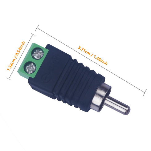 RCA Plugs for Speaker Wire, RCA to AV Screw Terminal Connector, Phono RCA Male Plug Solderless Converter Audio/Video Speaker Wire Connectors Solde...