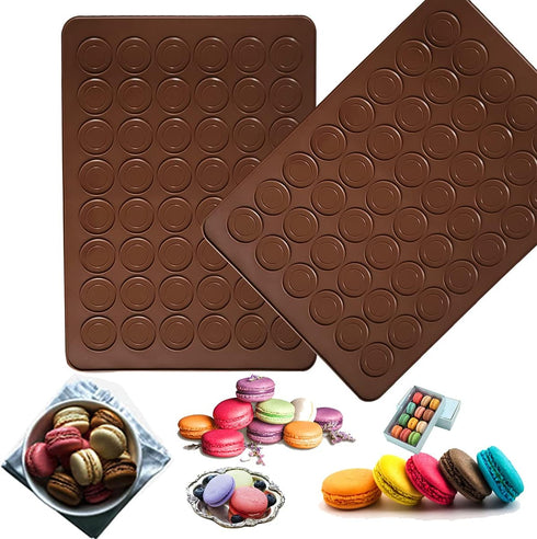 48 Capacity Silicone Baking Mats, Non-Stick Macaron Baking Mats, BPA free Macaron Baking Sheet, Macaron - Pack of 2...