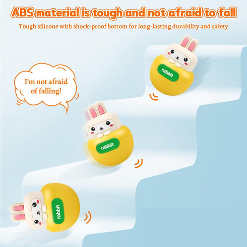 Baby Teething Toys BPA-free Bunny Teether for 6-12 Months Baby Rattle Roly Poly Toys for Infant 12-18 Months Rabbit Tumbler Toy Gifts for Toddler ...