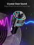 Nulaxy Bluetooth FM Transmitter for Car, QC3.0 Fast Charge Bluetooth Car Adapter, Wireless Radio Car Kit with 7 Color LED Backlit, Support Hands-F...