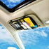 Car Sun Visor Organizer Pocket Storage Pouch Case Leather Holder Portable (Black 3 Mesh)...