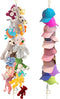 2pcs Stuffed Animal Storage Chain - Boho Stuffed Animal Hammock with 40pcs Metal Clips, Stuff Animal Organizer Hanging Storage for Kids Bedroom Wa...