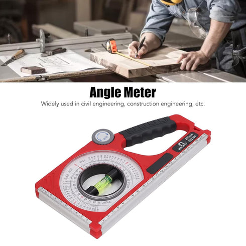Engineering Inclinometer, Portable Universal Slope Measuring Ruler Multifunction Angle Meter Gauge, Dual Scale Rotary Pitch Finder with Level Vial...