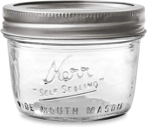 Kerr Wide Mouth Half-Pint Glass Mason Jars 8-Ounces with Lids and Bands (2 Jar-Pack)...