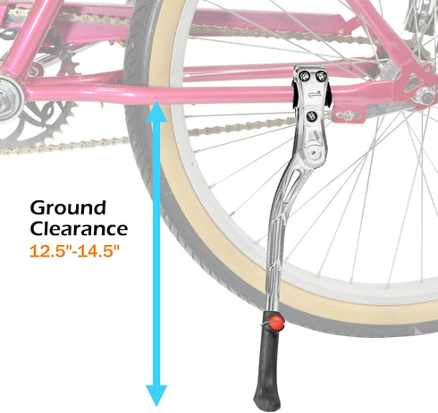 Lumintrail Rear Mount Bike Kickstand Quick Adjust Height Bicycle Side Stand fits most 24” 26” 29" 700c...