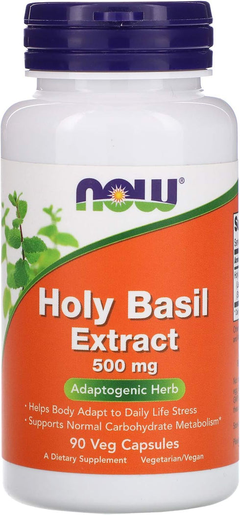 NOW Supplements, Holy Basil Extract 500 mg (Holy Basil is a Sacred Plant in Ayurveda), 90 Veg Capsules...