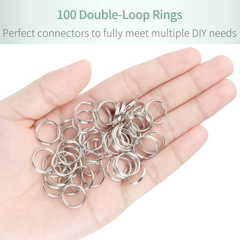 Pawfly 100 Pack 3/5 Inch Mini Split Jump Ring with Double Loops Small Metal Rings Connectors for Jewelry Necklaces Bracelets Earrings Crafts Ornam...