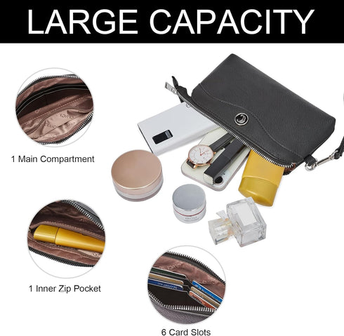 CLUCI Womens Wallet Large Capacity Leather Wristlet Clutch Zipper Purse Slim Ladies Travel Credit Card Holder Phone Organizer...