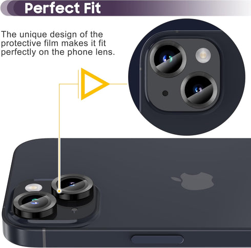 Suoman for iPhone 14/iPhone 14 Plus Camera Lens Protector, Premium Tempered Glass Metal Cool Camera Lens Protector for iPhone 14 6.1 inch /14 Plus...