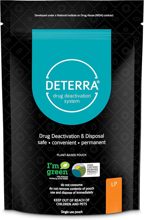 Deterra-LP - Drug Deactivation and Medication Disposal System - Safe Medication, Pill, and Liquid Destroyer - Plant-Based Large Stand-Up Pouch (3-...