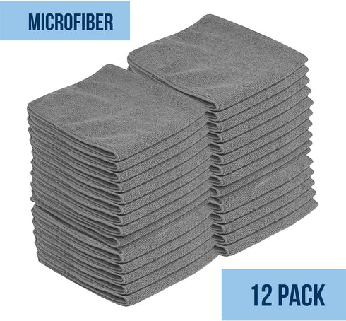 GREEN LIFESTYLE Microfiber Cleaning Cloth 12 Pack, Borderless Microfiber Towels Cleaning, Rags for Cleaning, Car Microfiber Towel, Drying Towels f...