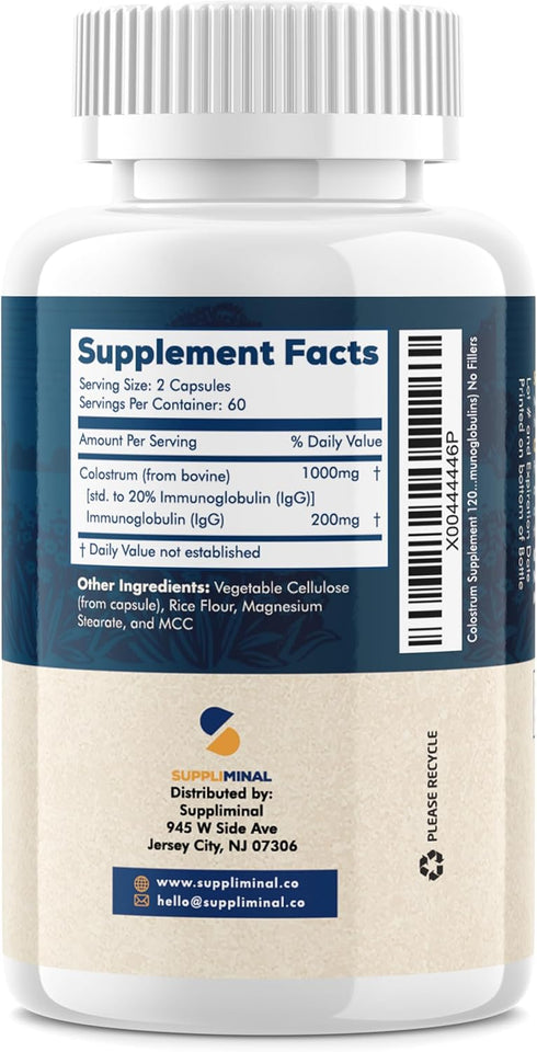 Colostrum Supplement 2 Month Supply, Grass Fed Bovine Colostrum, Colostrum Powder Capsules...
