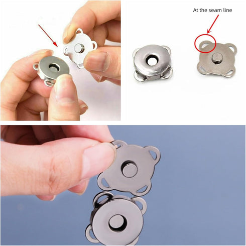 10 Sets 18mm Sew in Magnetic Bag Clasps Plum Blossom Bag Button, Snaps, Clasps, Great for Purses Bags Sewing Craft Clothing Bag...