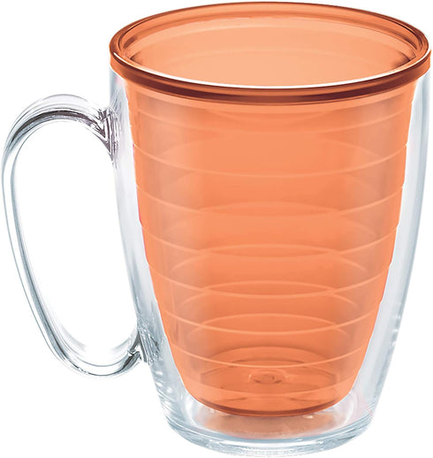 Tervis Clear & Colorful Tabletop Made in USA Double Walled Insulated Tumbler Travel Cup Keeps Drinks Cold & Hot, 16oz Mug, Citrus Sunrise...