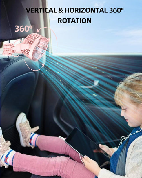 Portable Mini Stroller Fan, Battery Operated Small Clip on Fan, Detachable Flexible Tripod Baby Fan with 3 Speed, Rechargeable Personal Fan for Ca...